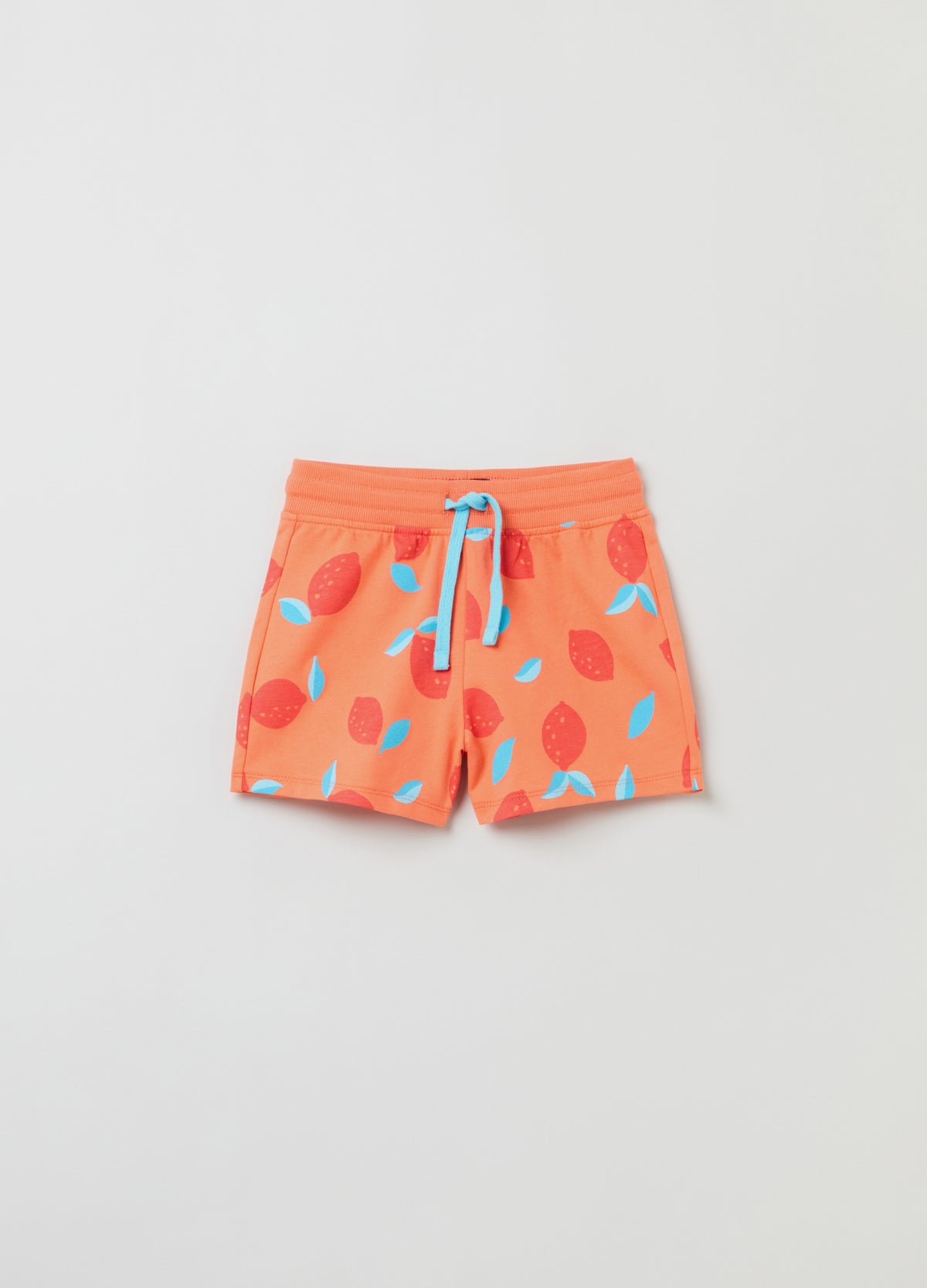 Ovs Cotton Shorts With Drawstring And Print