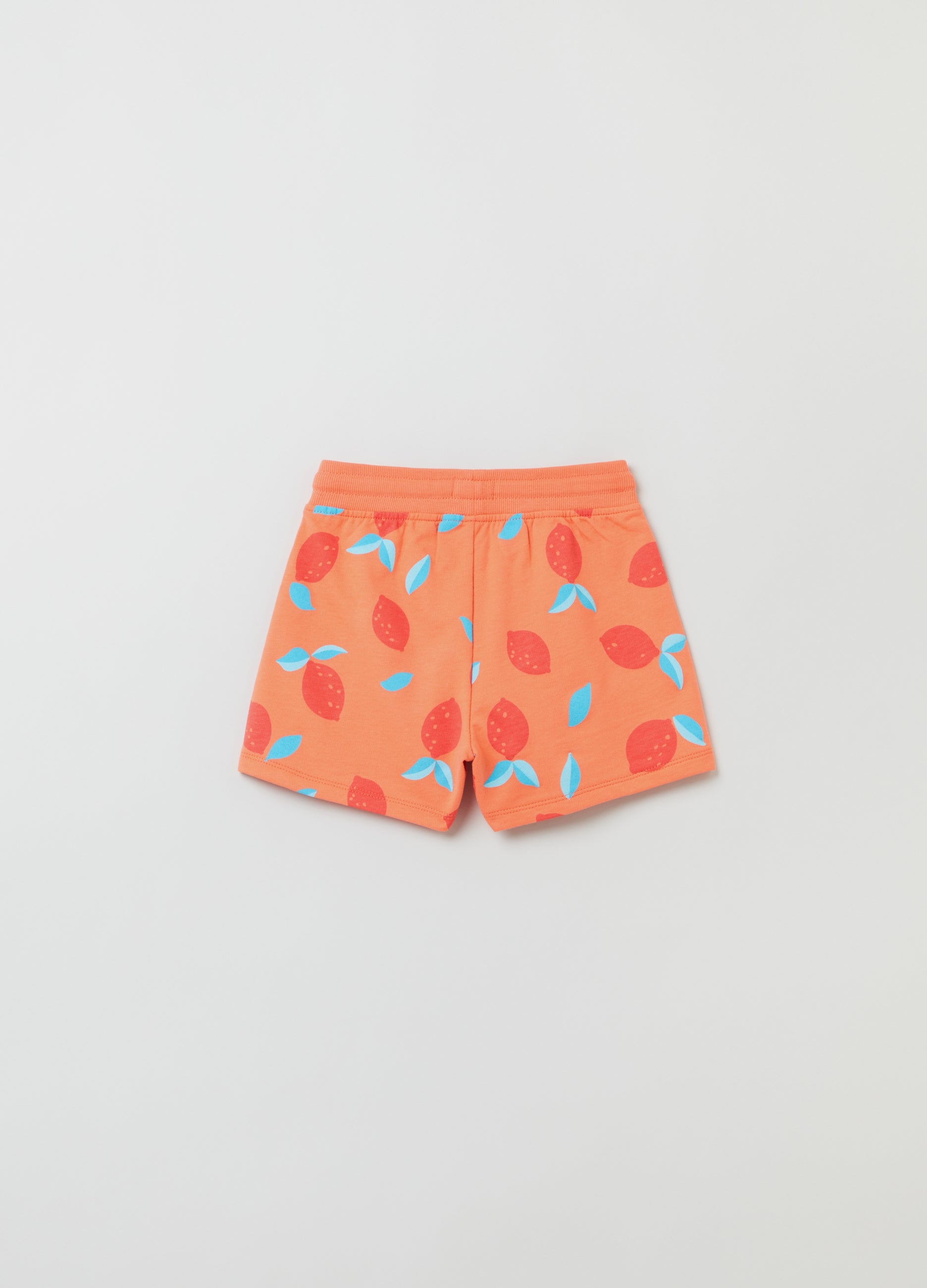 Ovs Cotton Shorts With Drawstring And Print