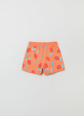 Ovs Cotton Shorts With Drawstring And Print