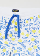 Ovs Cotton Shorts With Drawstring And Print