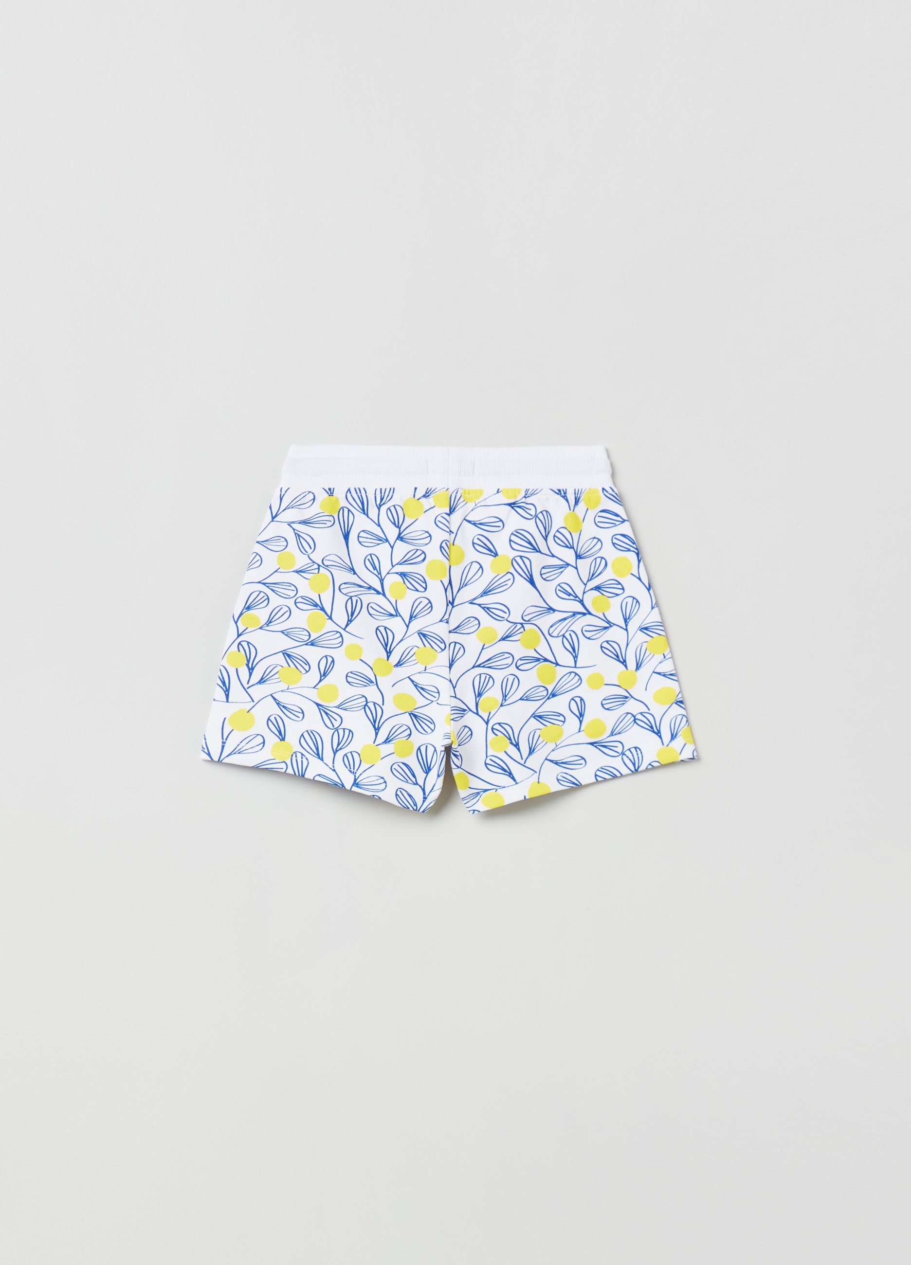 Ovs Cotton Shorts With Drawstring And Print