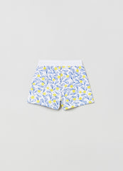 Ovs Cotton Shorts With Drawstring And Print