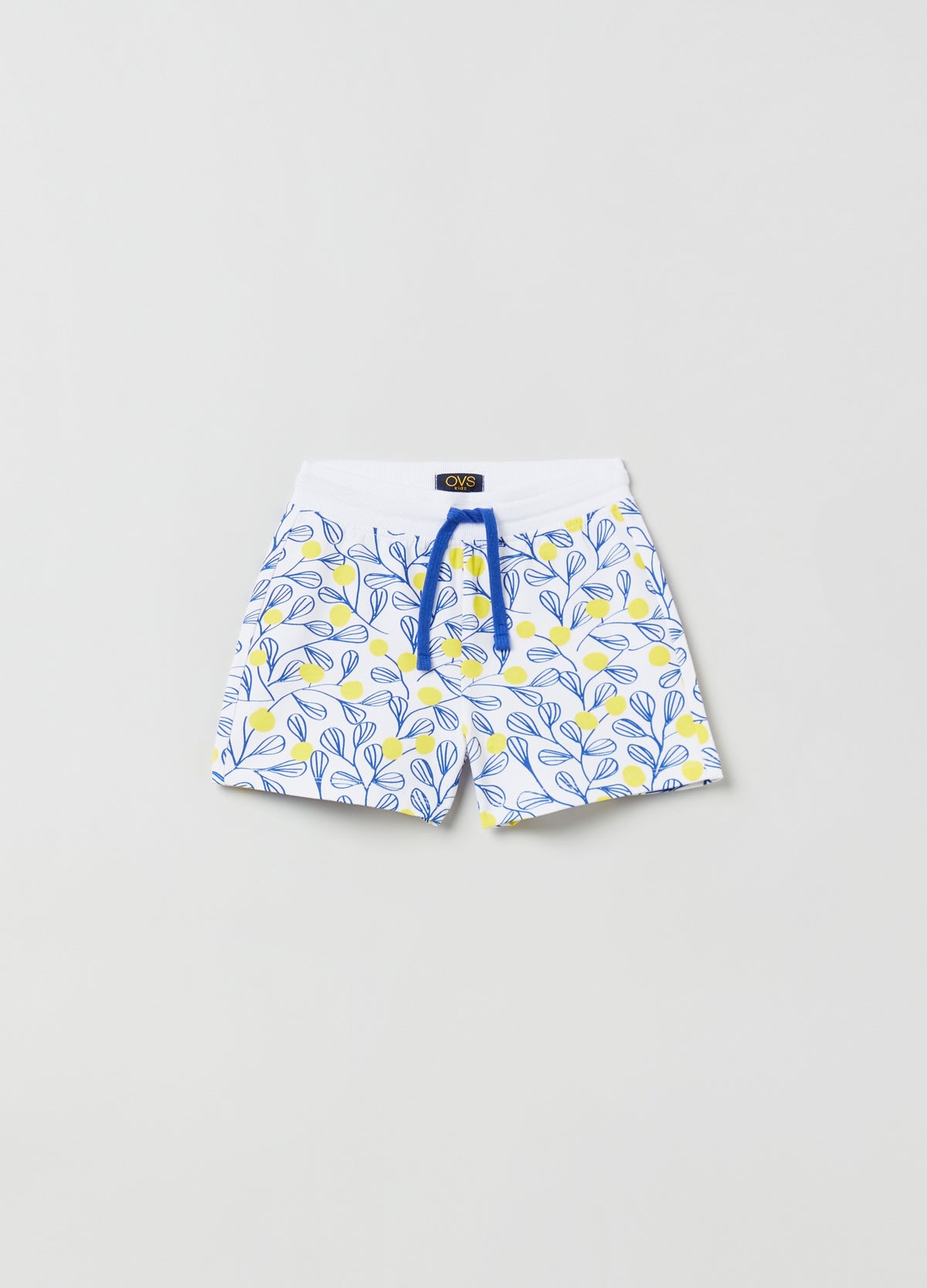 Ovs Cotton Shorts With Drawstring And Print