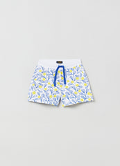 Ovs Cotton Shorts With Drawstring And Print