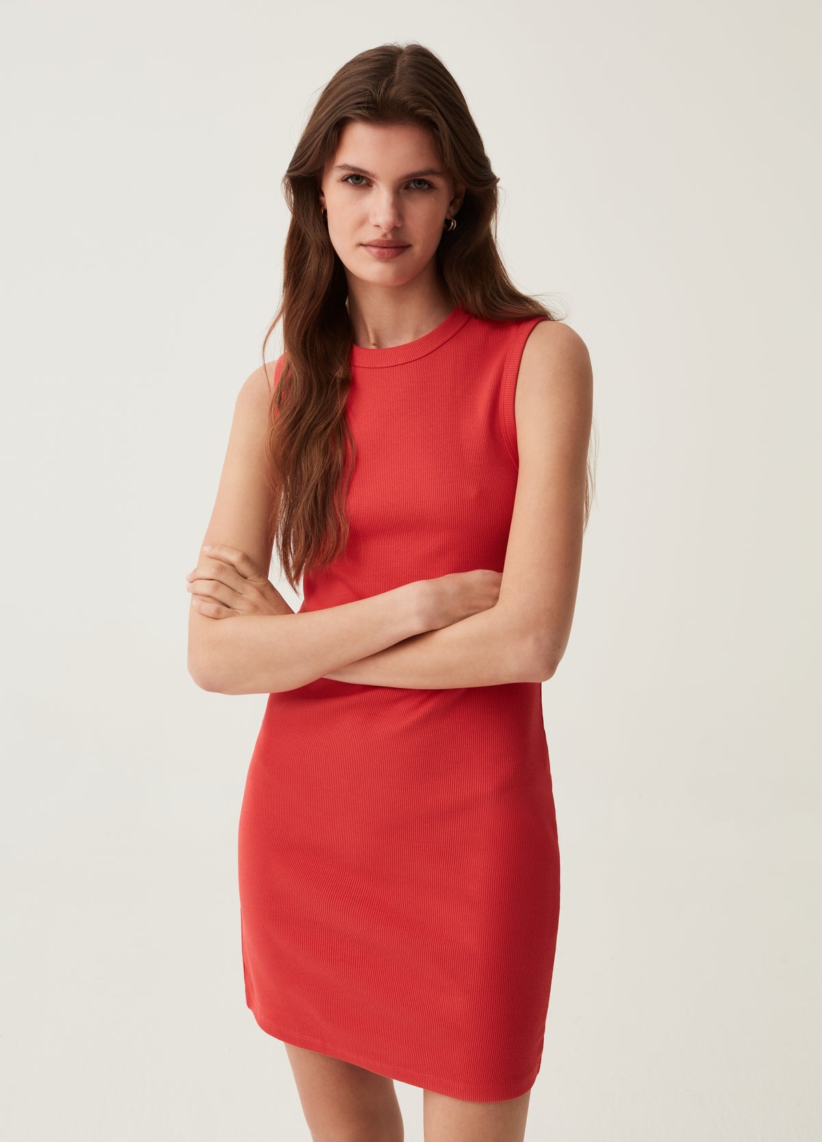 Short Sleeveless Ribbed Dress