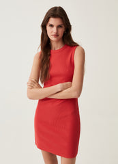 Short Sleeveless Ribbed Dress