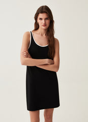 Sleeveless Dress With Contrasting Colour Trims