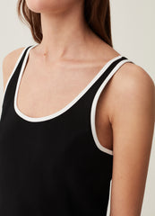 Sleeveless Dress With Contrasting Colour Trims