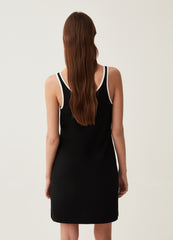 Sleeveless Dress With Contrasting Colour Trims