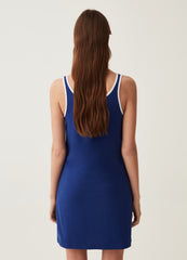 Sleeveless Dress With Contrasting Colour Trims