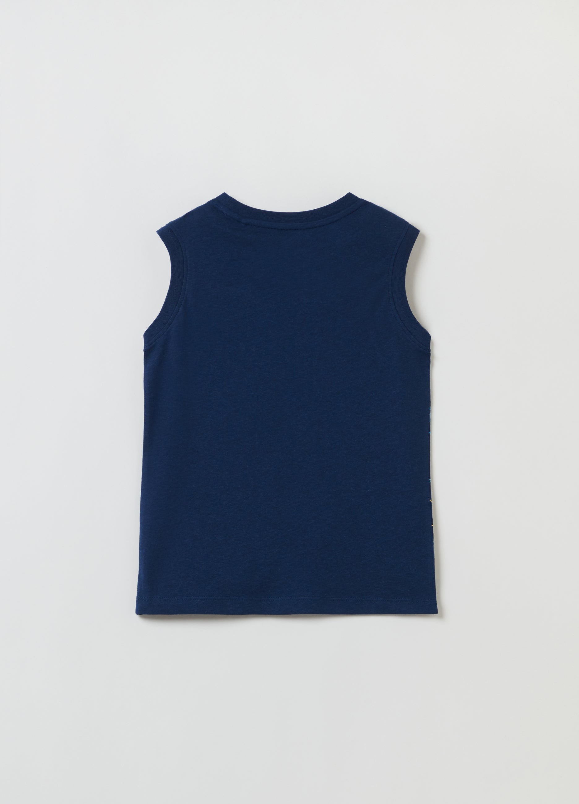 Cotton Racerback Vest With Fish Print