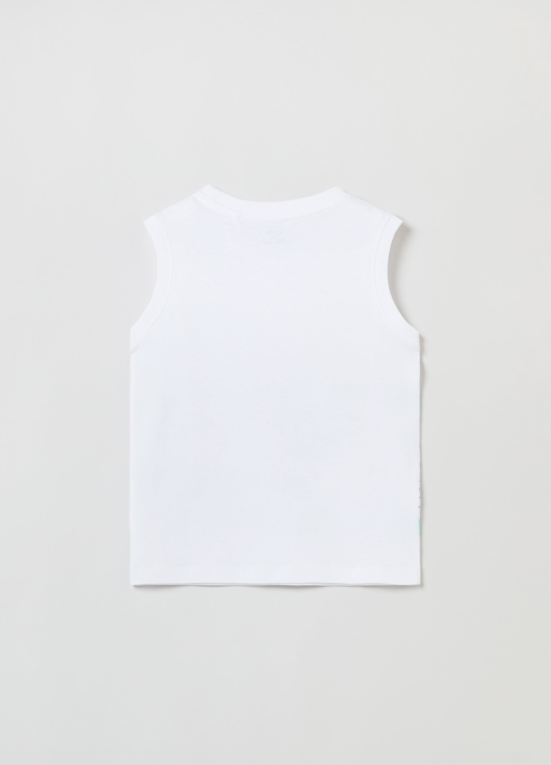 Cotton Racerback Vest With Fish Print