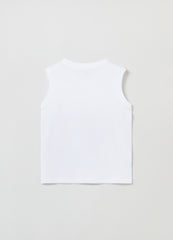Cotton Racerback Vest With Fish Print