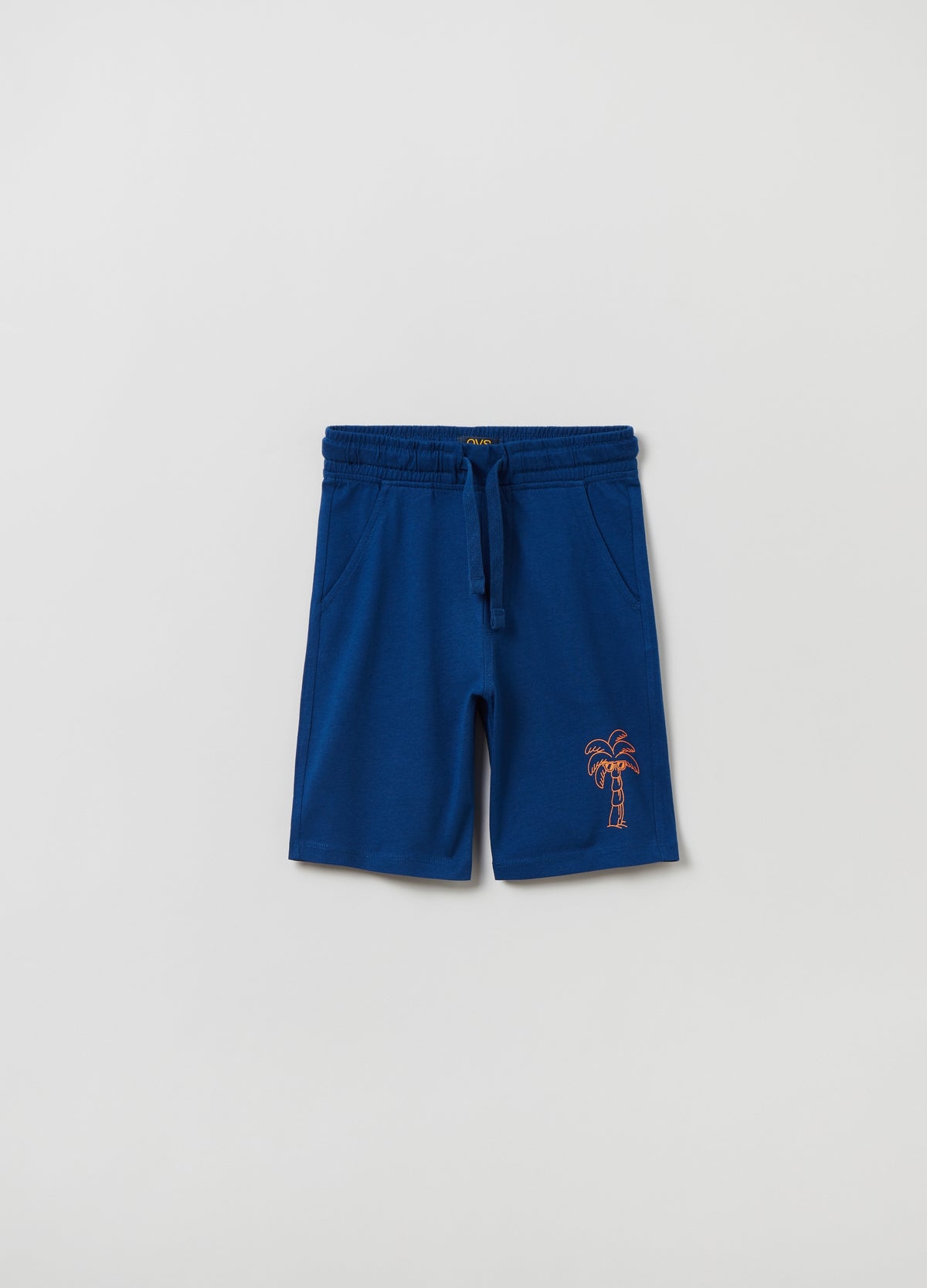 Ovs Bermuda Joggers With Palm Print
