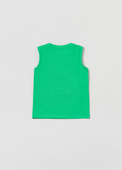 Cotton Racerback Vest With Print