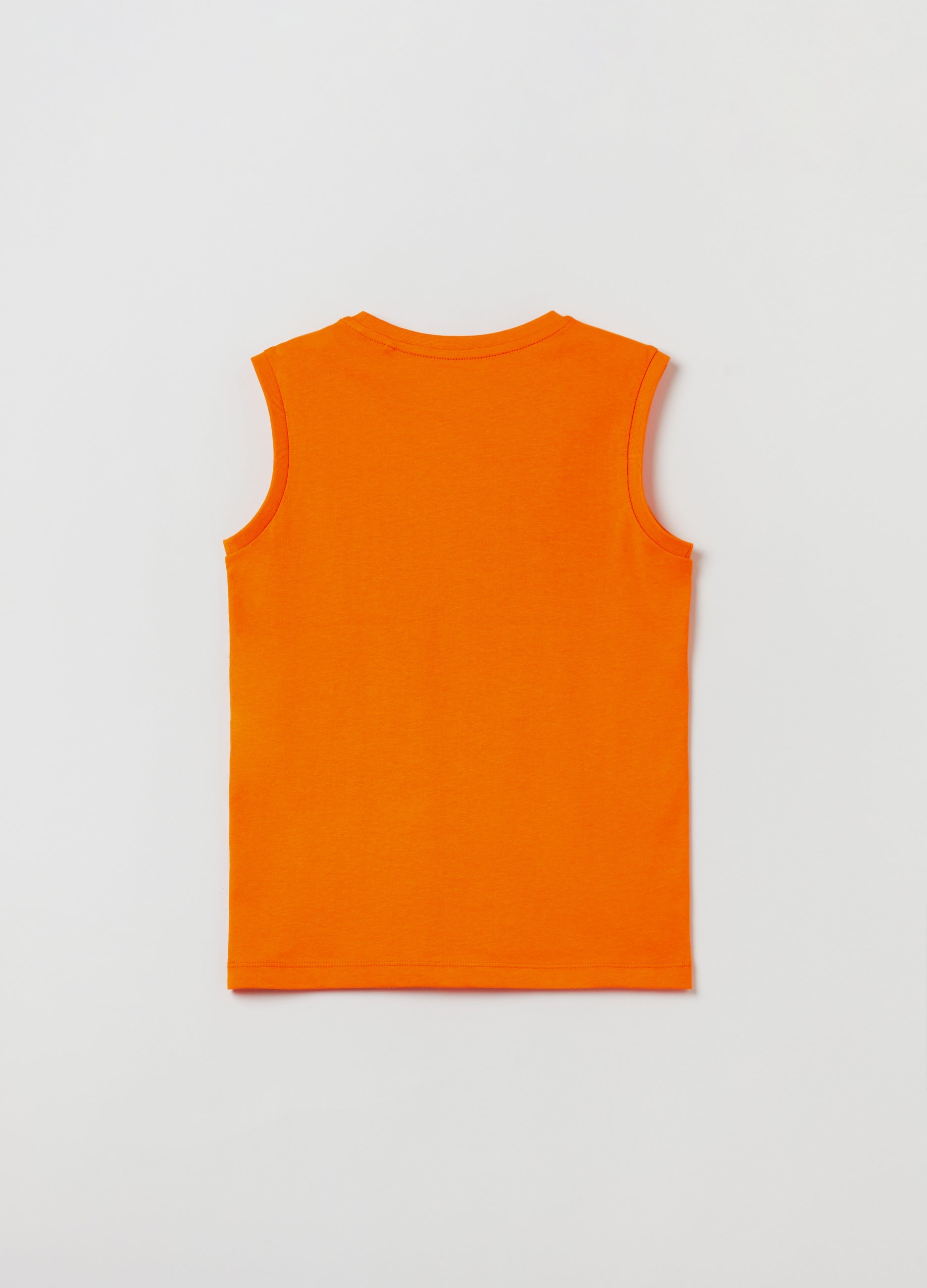 Cotton Racerback Vest With Print
