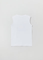 Cotton Racerback Vest With Print