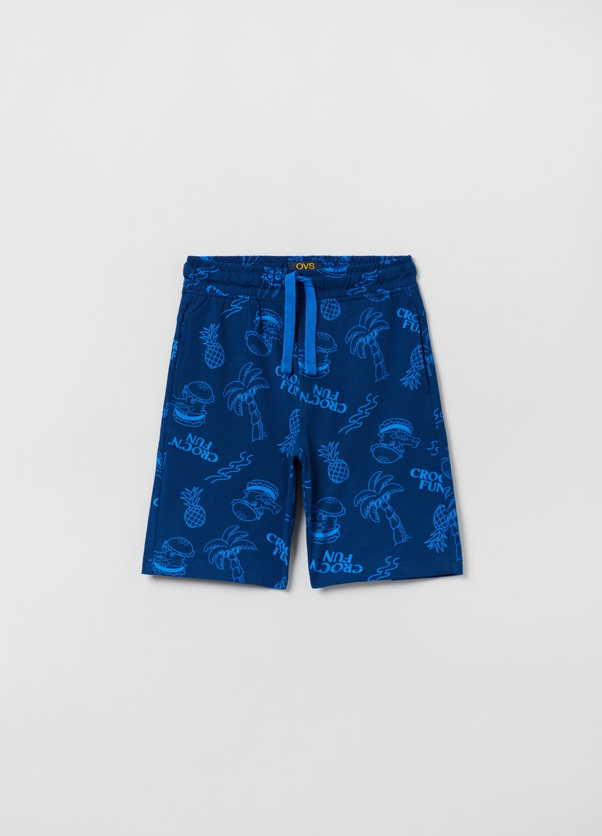 Ovs Bermuda Joggers With Crocodile Print