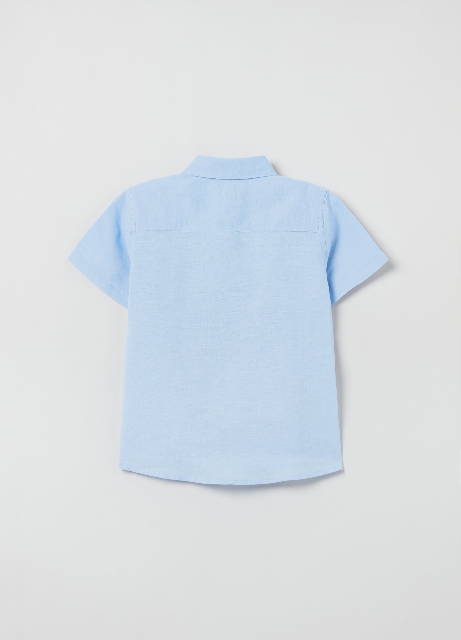 Ovs Linen And Cotton Short-Sleeved Shirt.