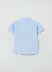 Ovs Linen And Cotton Short-Sleeved Shirt.