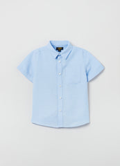 Ovs Linen And Cotton Short-Sleeved Shirt.