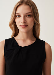 Tank Top With Round Neck And Knotted Front