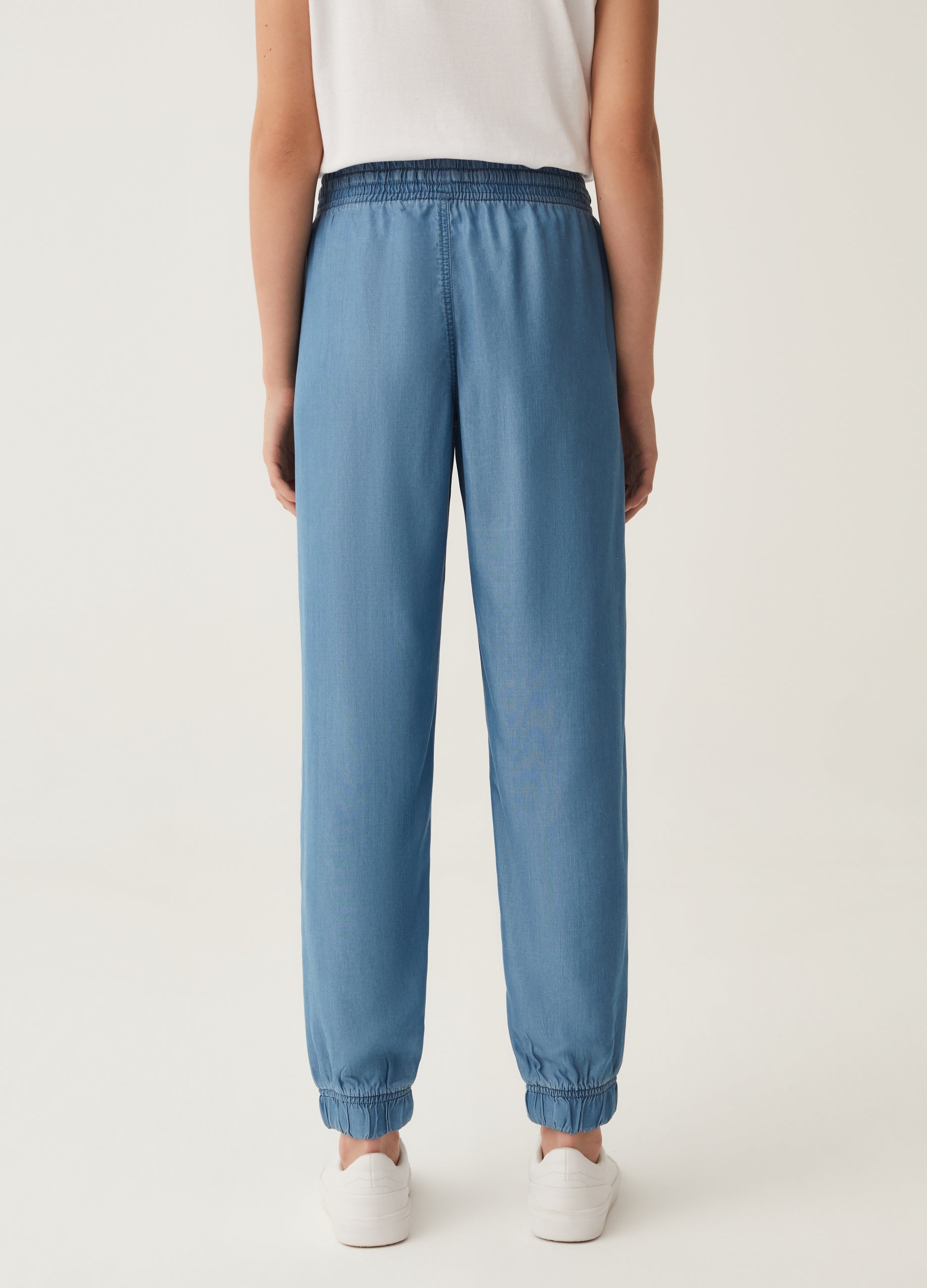 Denim-Effect Joggers With Drawstring