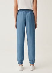 Denim-Effect Joggers With Drawstring