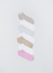 Seven-Pair Pack Shoe Liners With Lurex