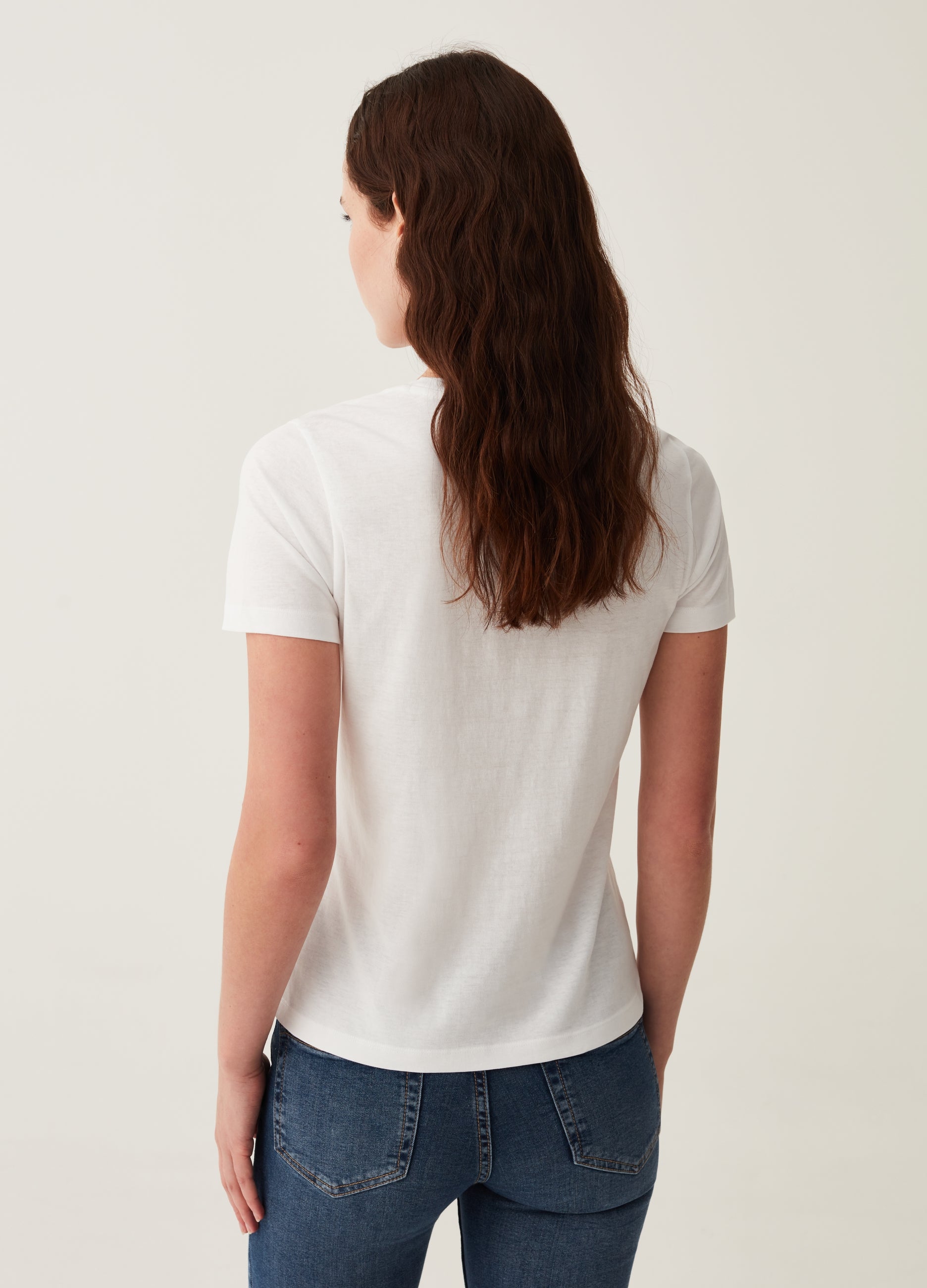 T-Shirt With Pampas Foil Print