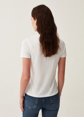 T-Shirt With Pampas Foil Print