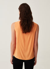 Sleeveless Blouse With Pleating
