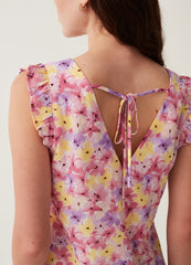 Blouse With Patterned Flounce