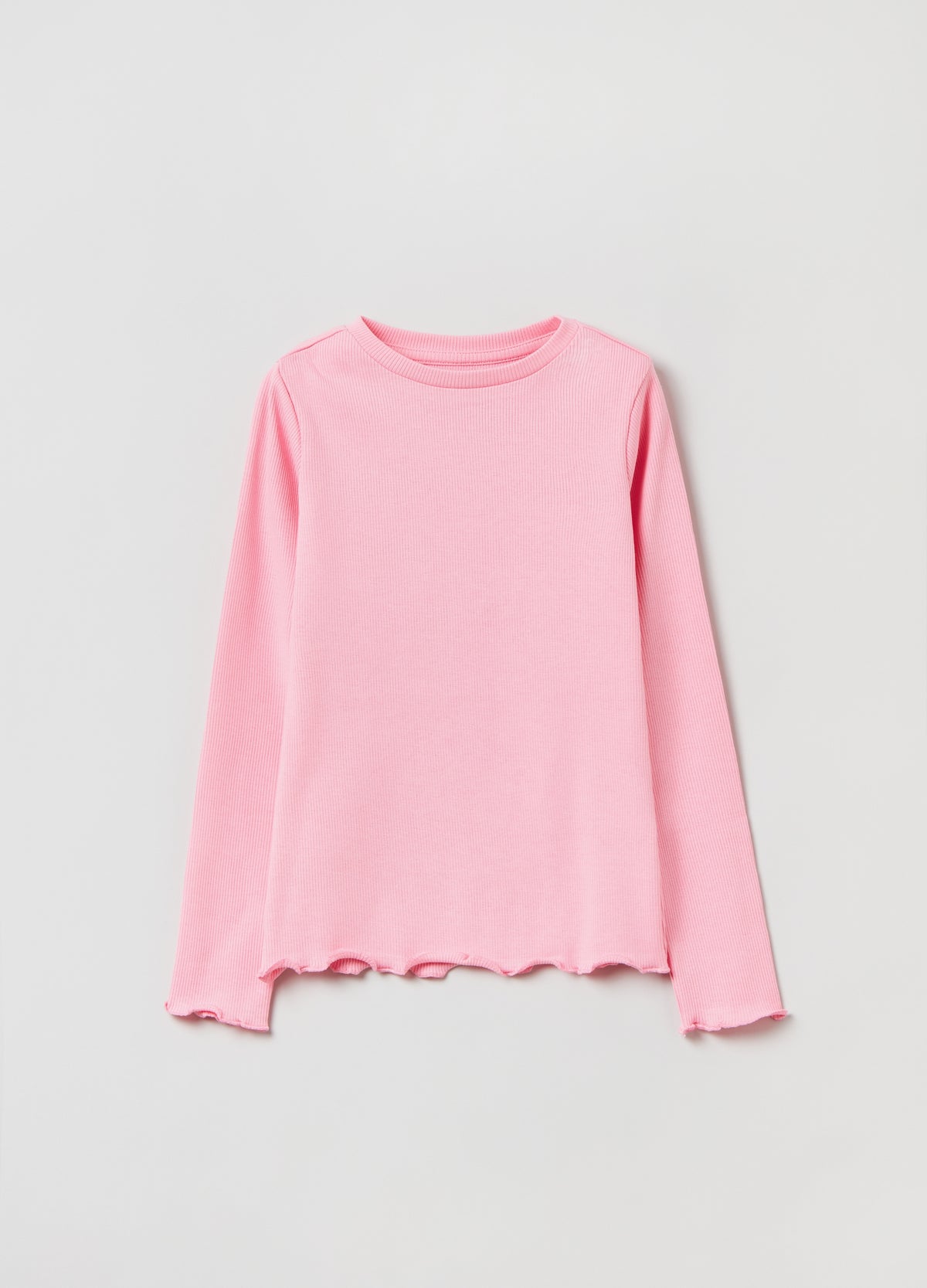 Ovs T-Shirt With Long Ribbed Sleeves