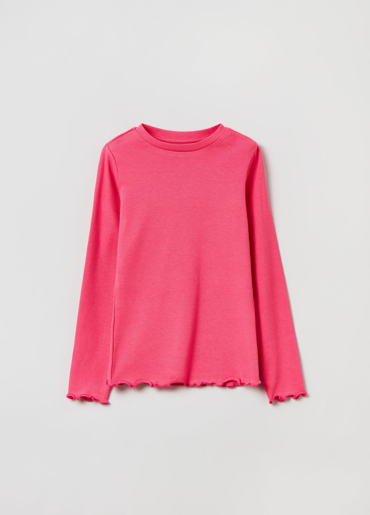 Ovs T-Shirt With Long Ribbed Sleeves