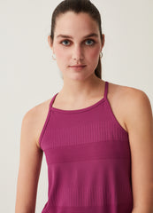 Short Stretch Dress With Flat Ribbing