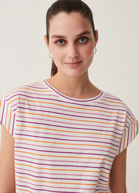 T-Shirt With Kimono Sleeves And All-Over Print