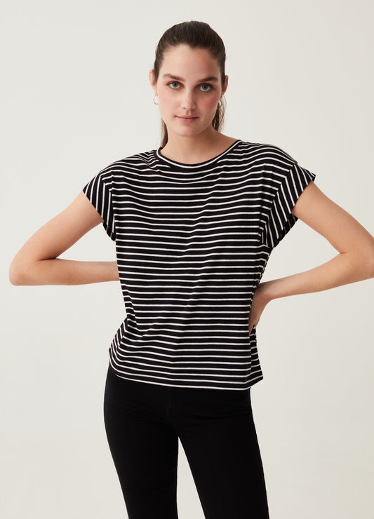 T-Shirt With Kimono Sleeves And All-Over Print