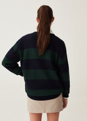 Striped Cardigan With V Neck