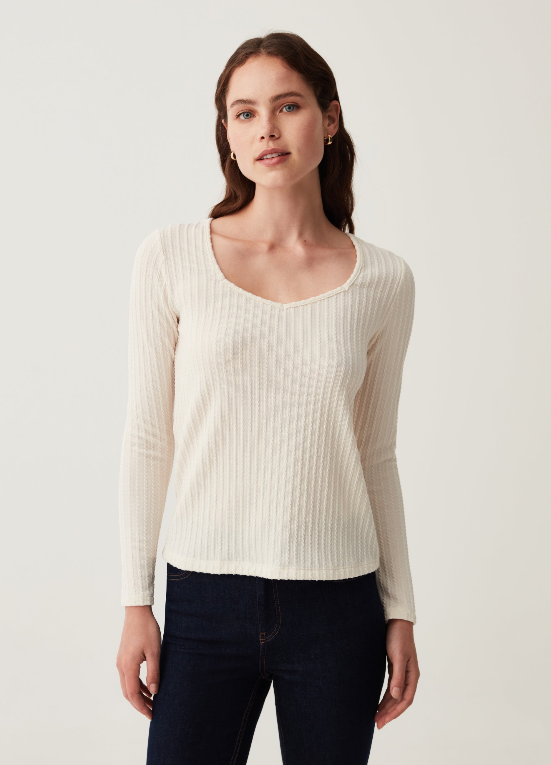 T-Shirt With Braided Design