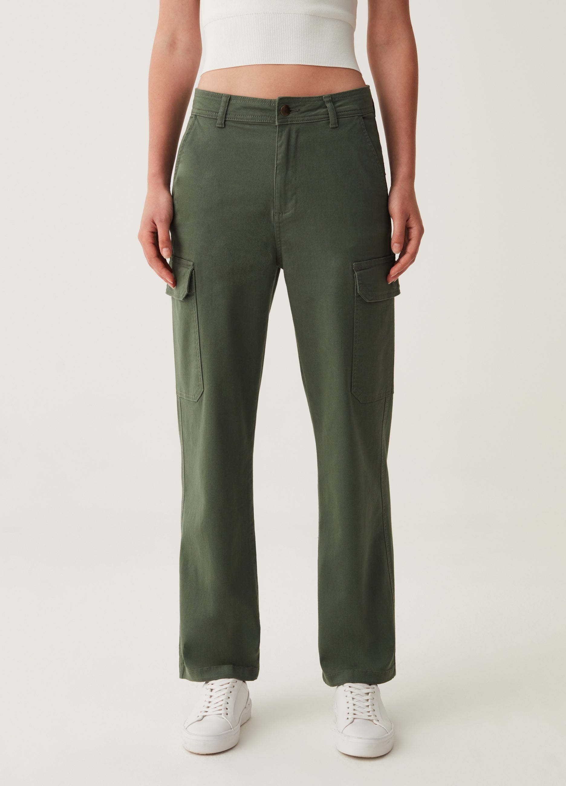 Cargo Trousers In Cotton Twill