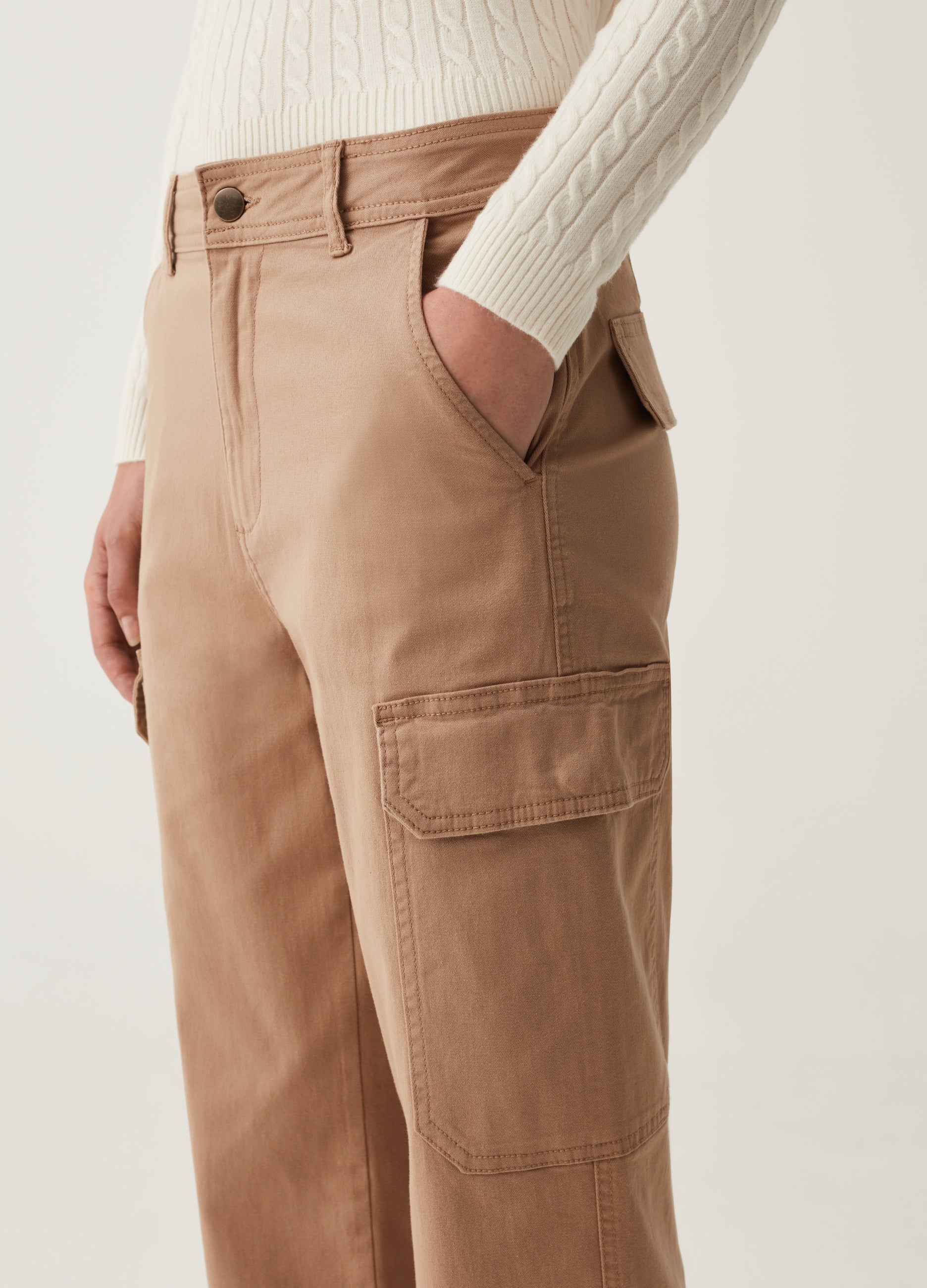 Cargo Trousers In Cotton Twill