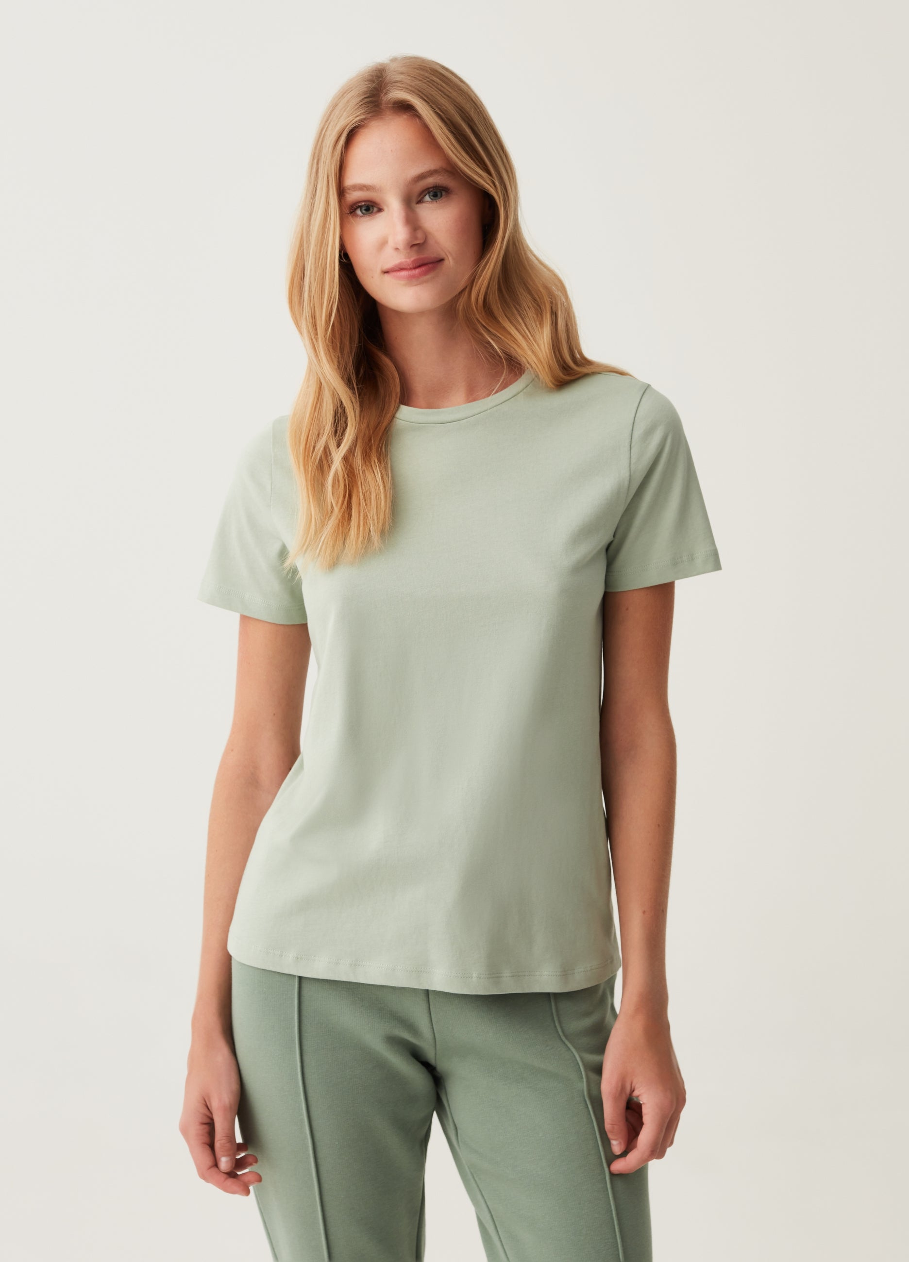 Cotton T-Shirt With Round Neck