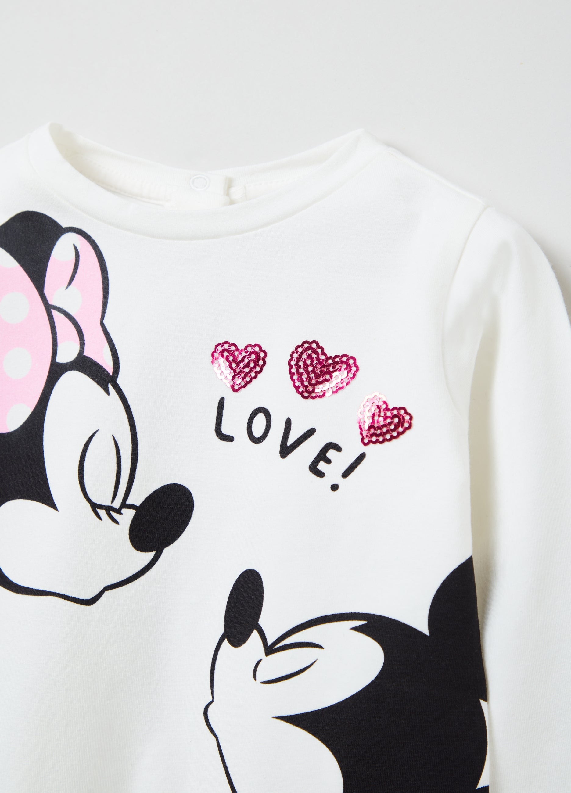 Disney Minnie And Mickey Mouse T-Shirt With Long Sleeves