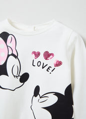 Disney Minnie And Mickey Mouse T-Shirt With Long Sleeves