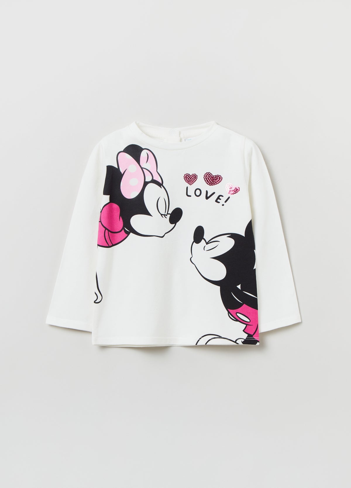Disney Minnie And Mickey Mouse T-Shirt With Long Sleeves