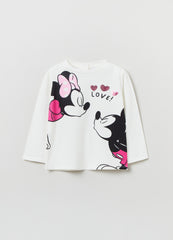 Disney Minnie And Mickey Mouse T-Shirt With Long Sleeves