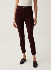 Stretch Leggings With Button