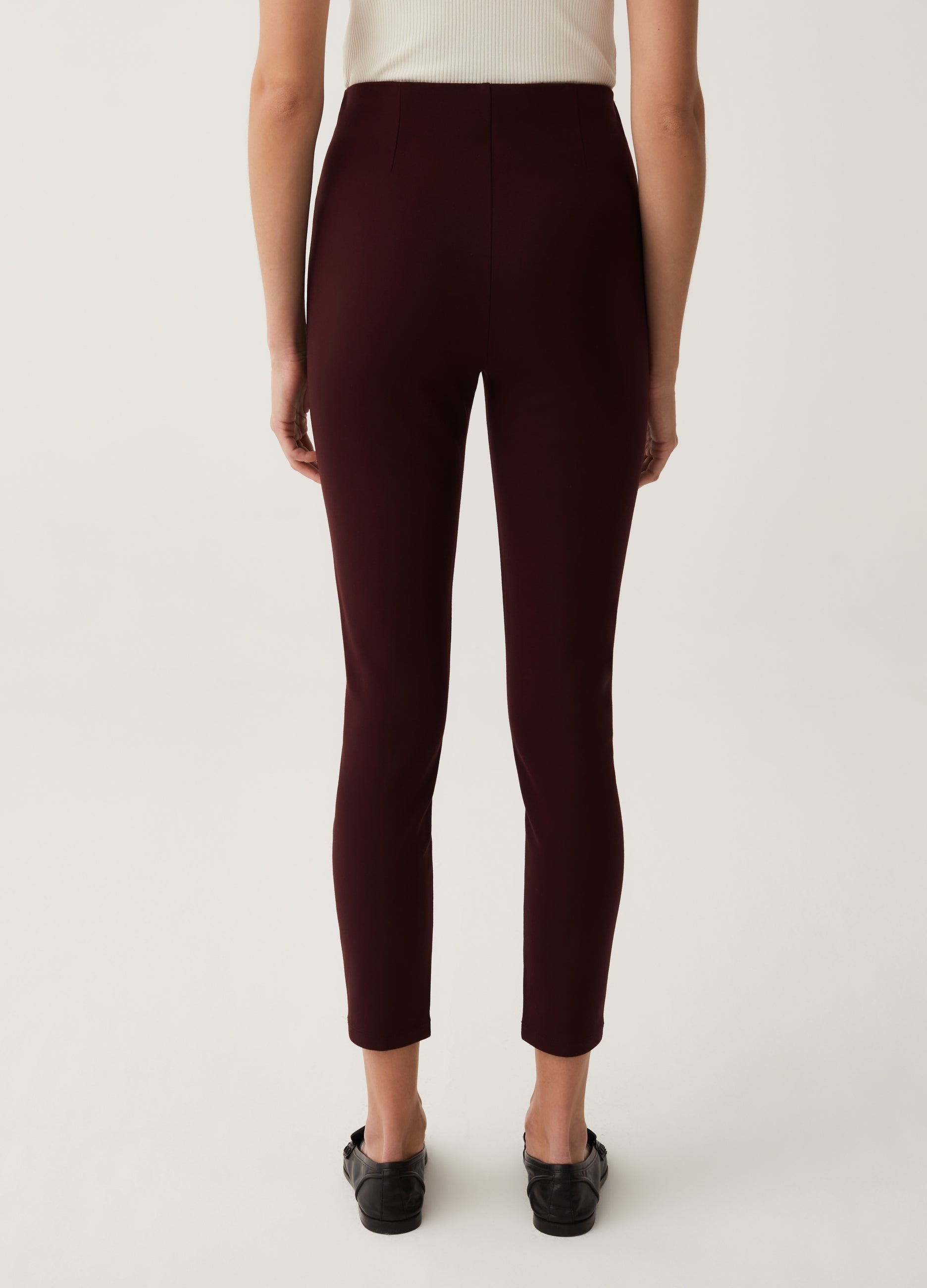 Stretch Leggings With Button