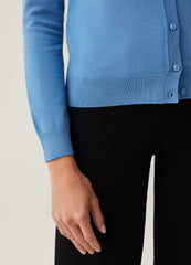 Solid Colour Cardigan With Round Neck